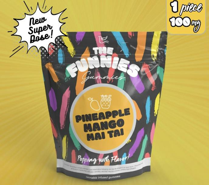 Super Funny 100mg Gummies - Pineapple Mango Mai Tai - 1 x
