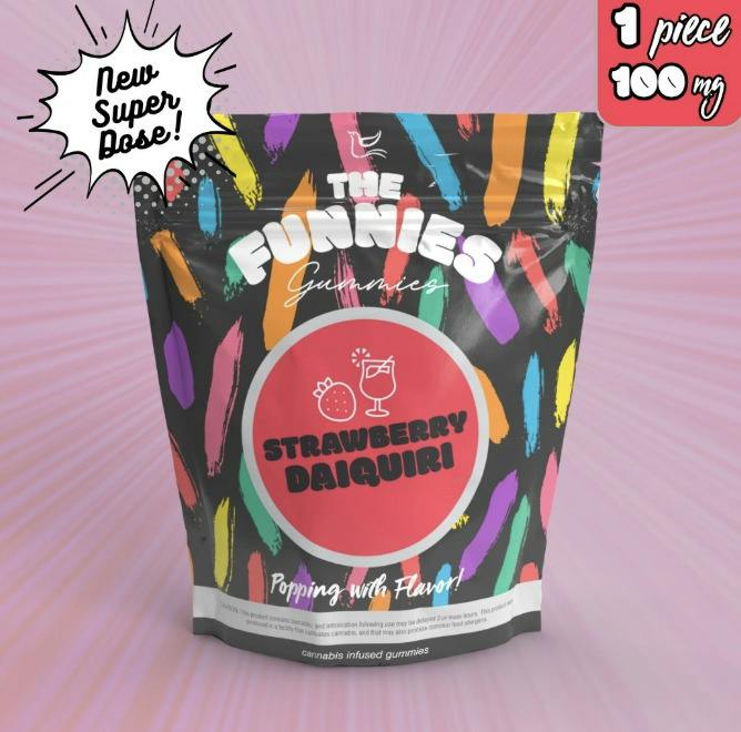 Super Funny 100mg Gummies - Strawberry Daiquiri - 1 x
