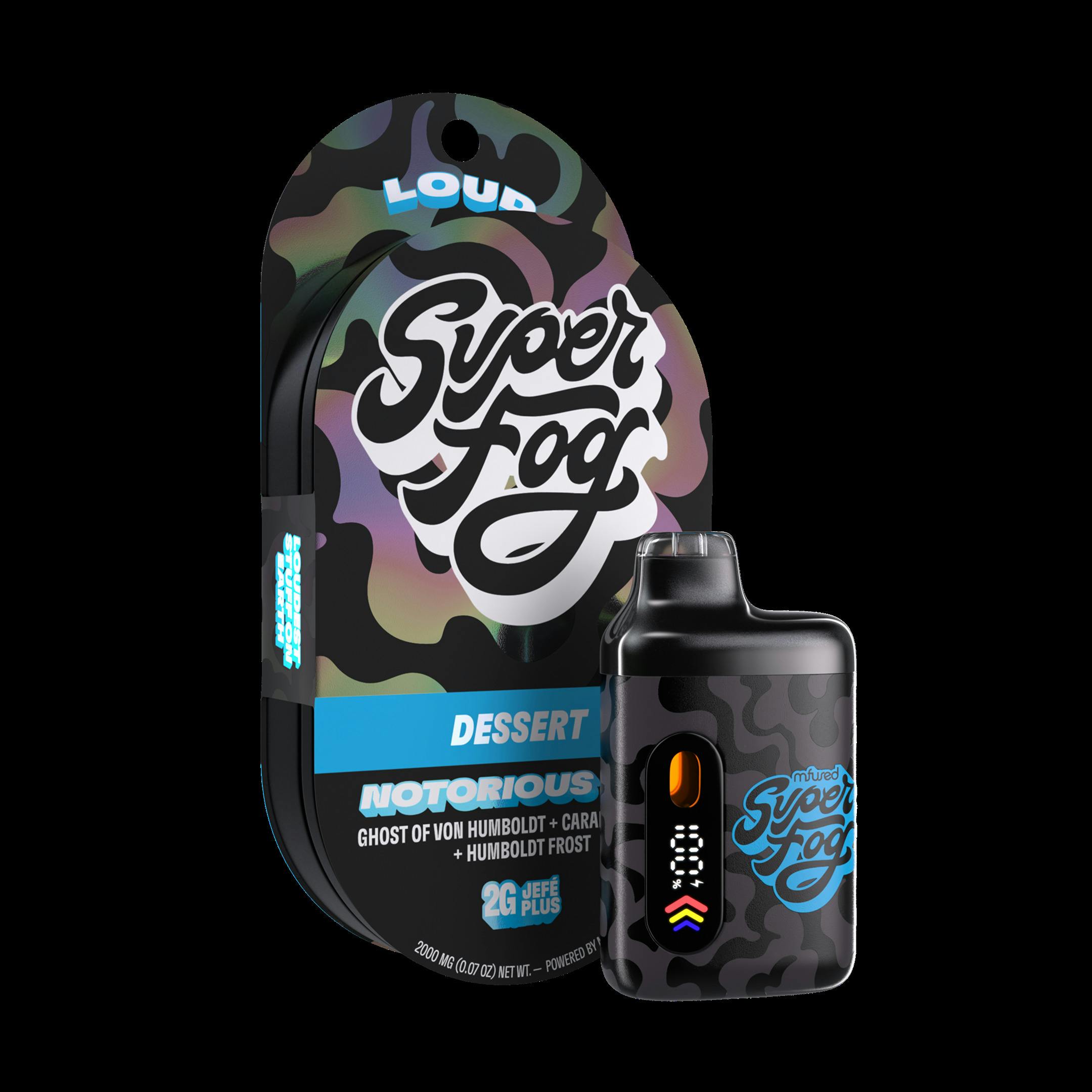 Super Fog Loud High Terpene Extract Disposable Vape XL Plus 2g Notorious THC