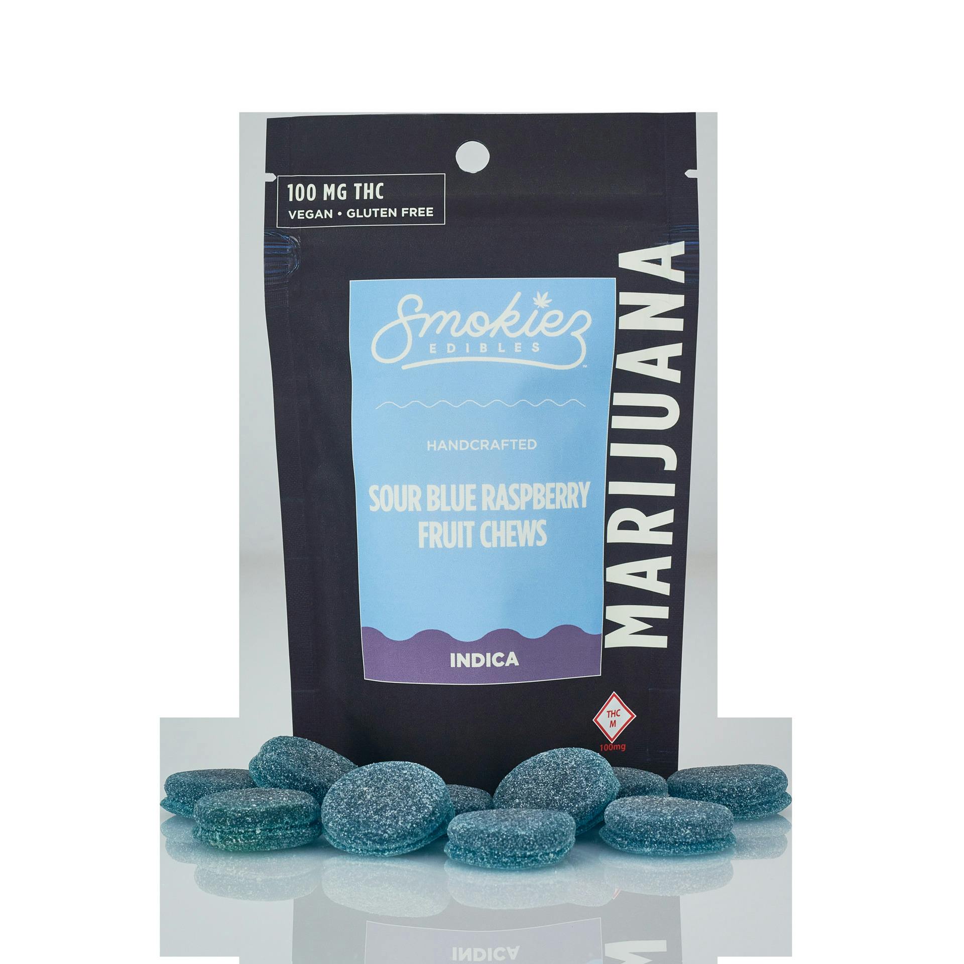 Sour Blue Raspberry Indica Gummies 10pk