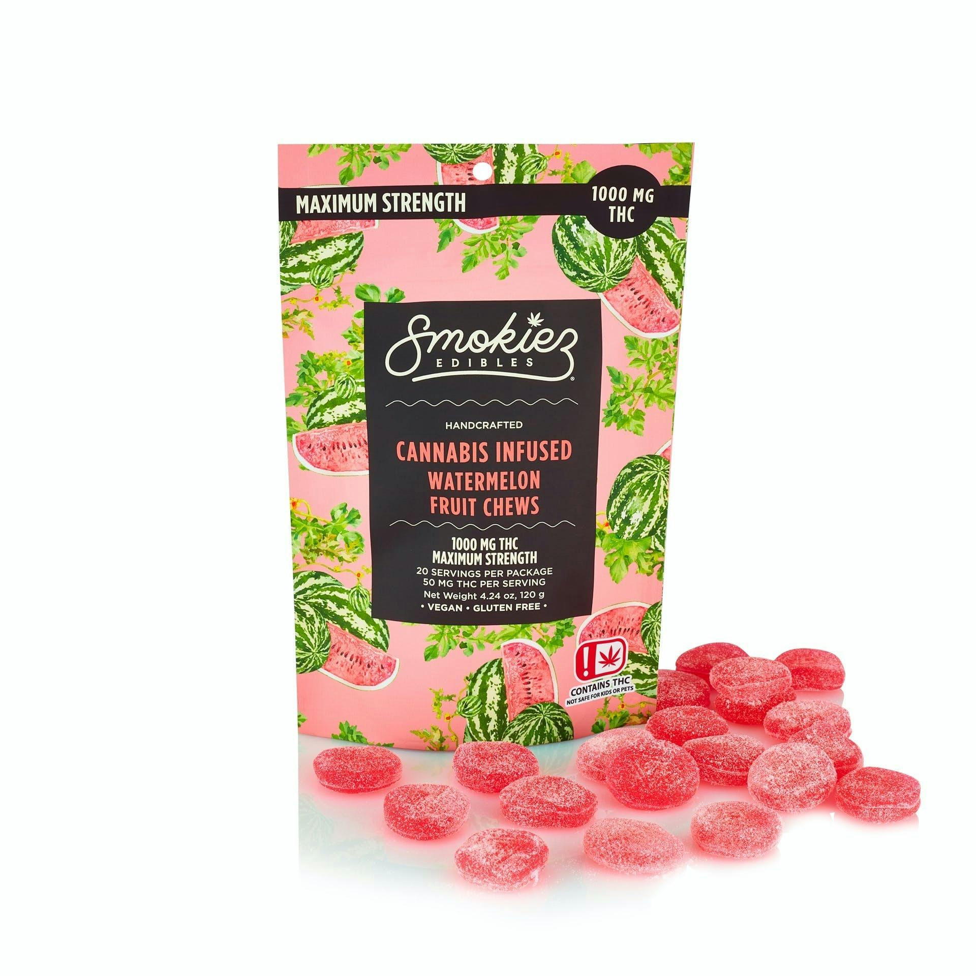 Watermelon Fruit Chews | 1000mg | 20ct | 50mg/ea