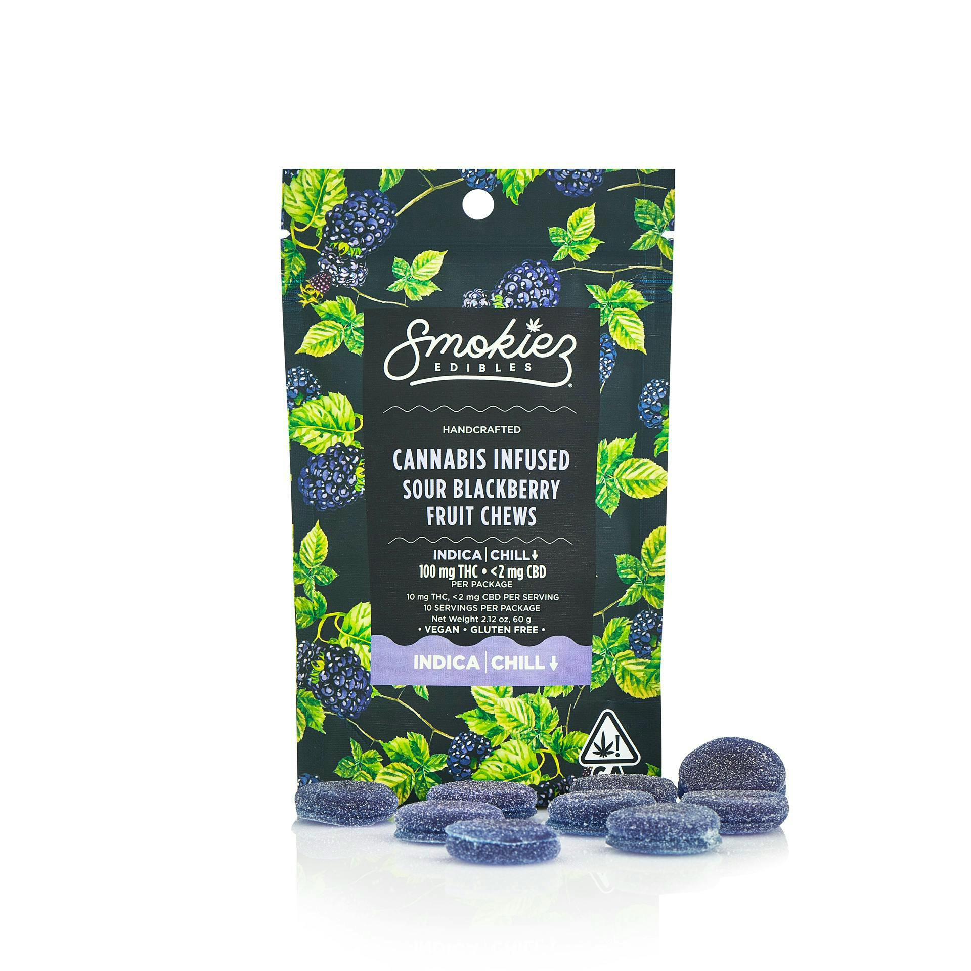 Smokiez - Sour Blackberry Fruit Chews Indica 100mg