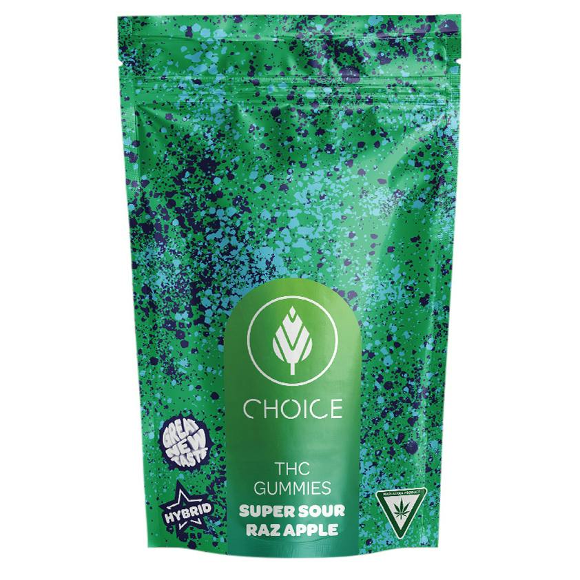Choice Super Sour Raz Apple Hybrid Soft Chews 200mg Rec