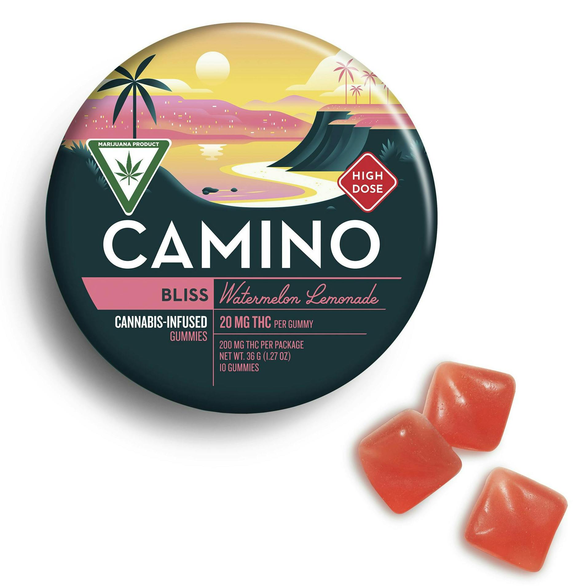 Camino Watermelon Lemonade Bliss Gummies 200mg Rec
