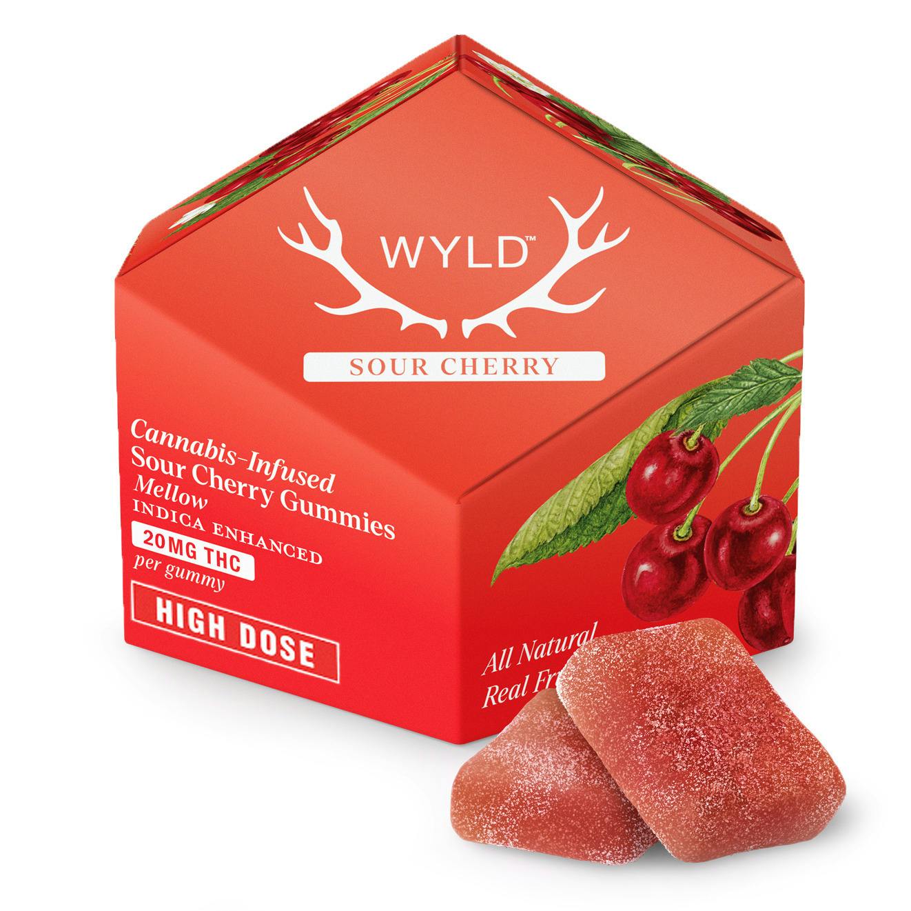 Wyld Sour Cherry Gummies 200mg Rec