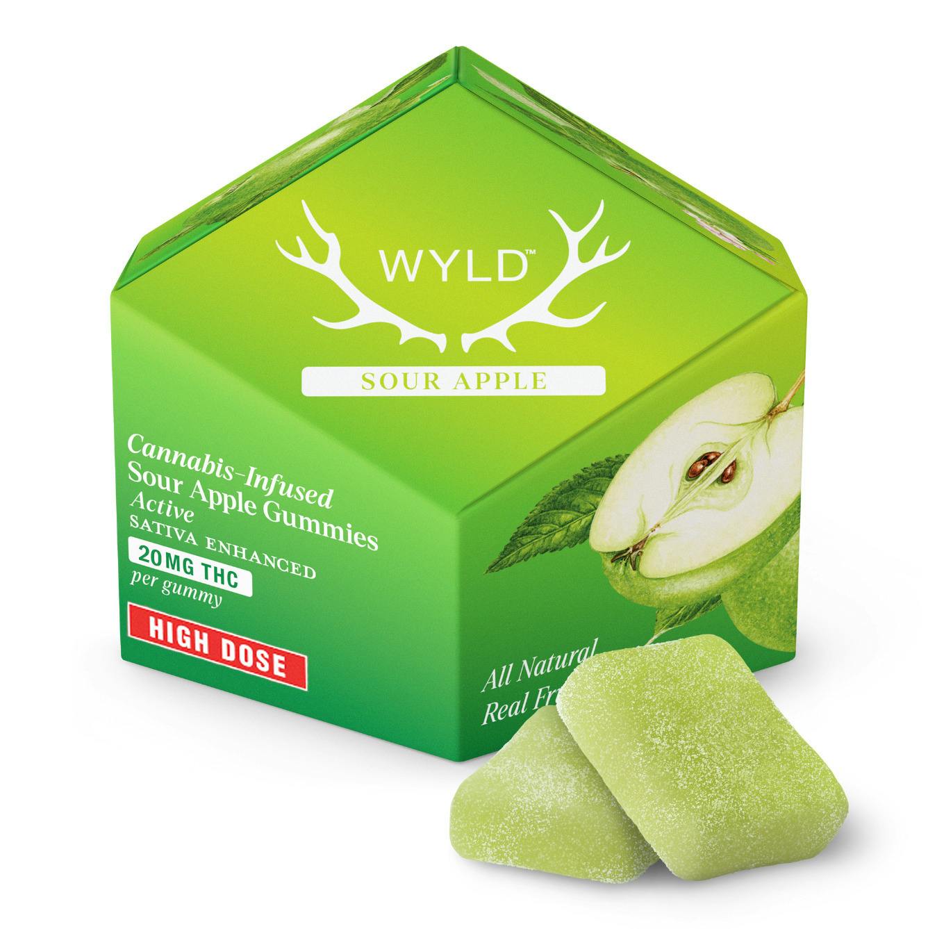 Wyld Sour Apple Gummies 200mg Rec