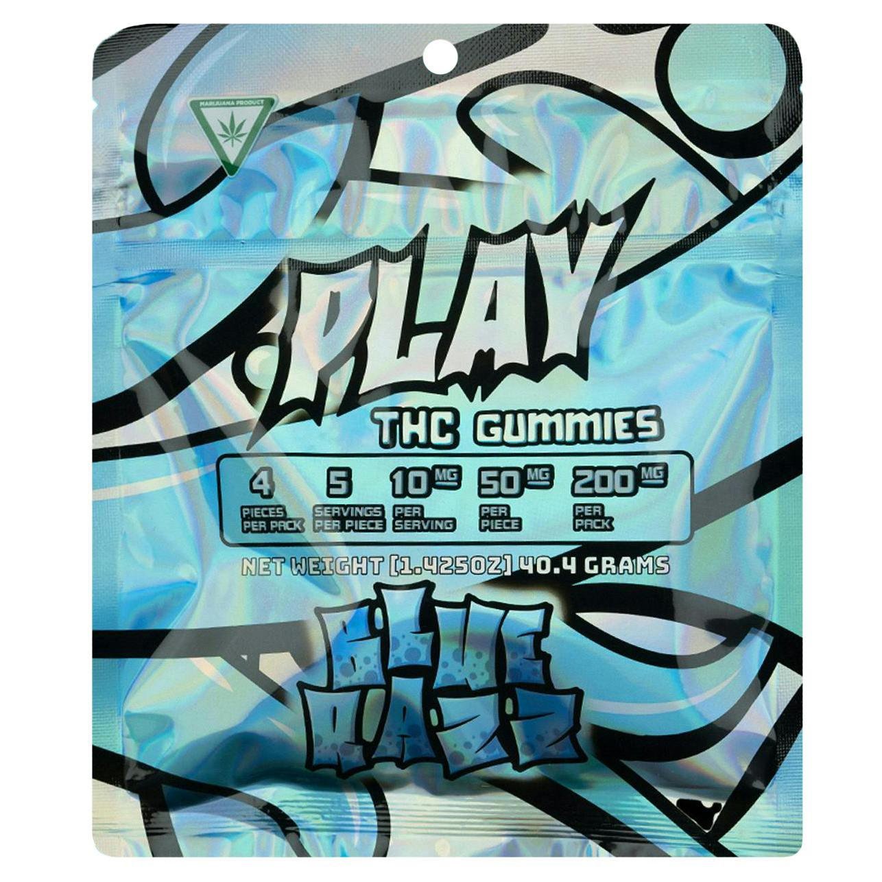 Play Blue Raspberry Gummies 200mg Rec