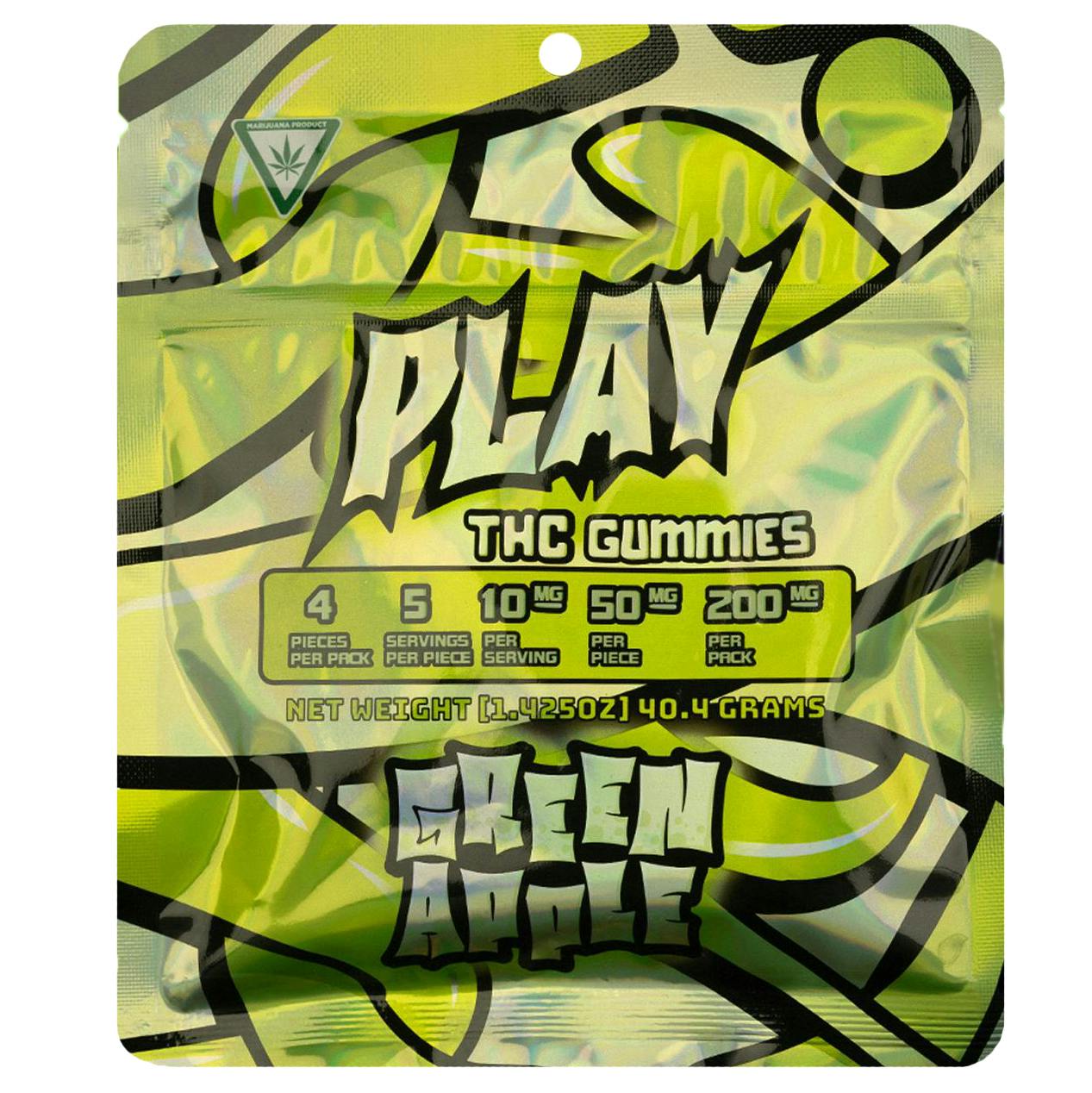 Play Green Apple Gummies 200mg Rec