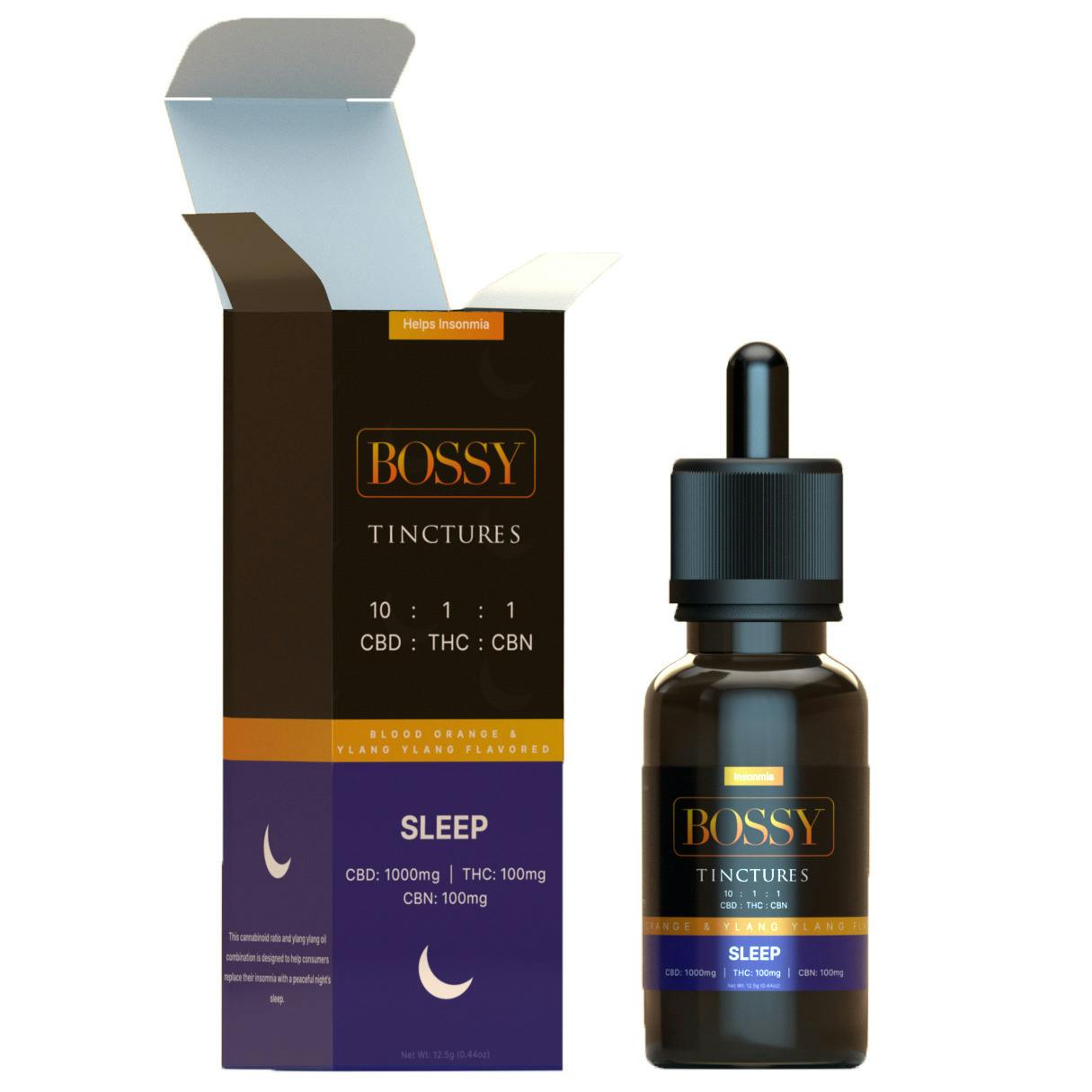 Bossy Drops Sleep CBD:THC:CBN Tincture Rec