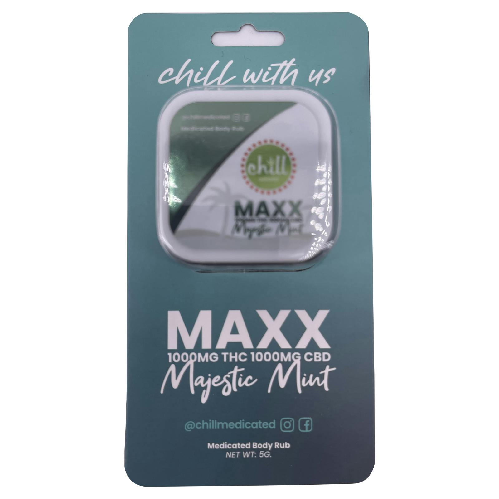 Chill Medicated Majestic Mint MAXX 1:1 THC/CBD 75mg Body Rub Rec