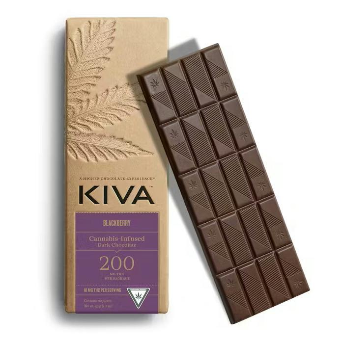 Kiva Blackberry Dark Chocolate Bar 200mg Rec