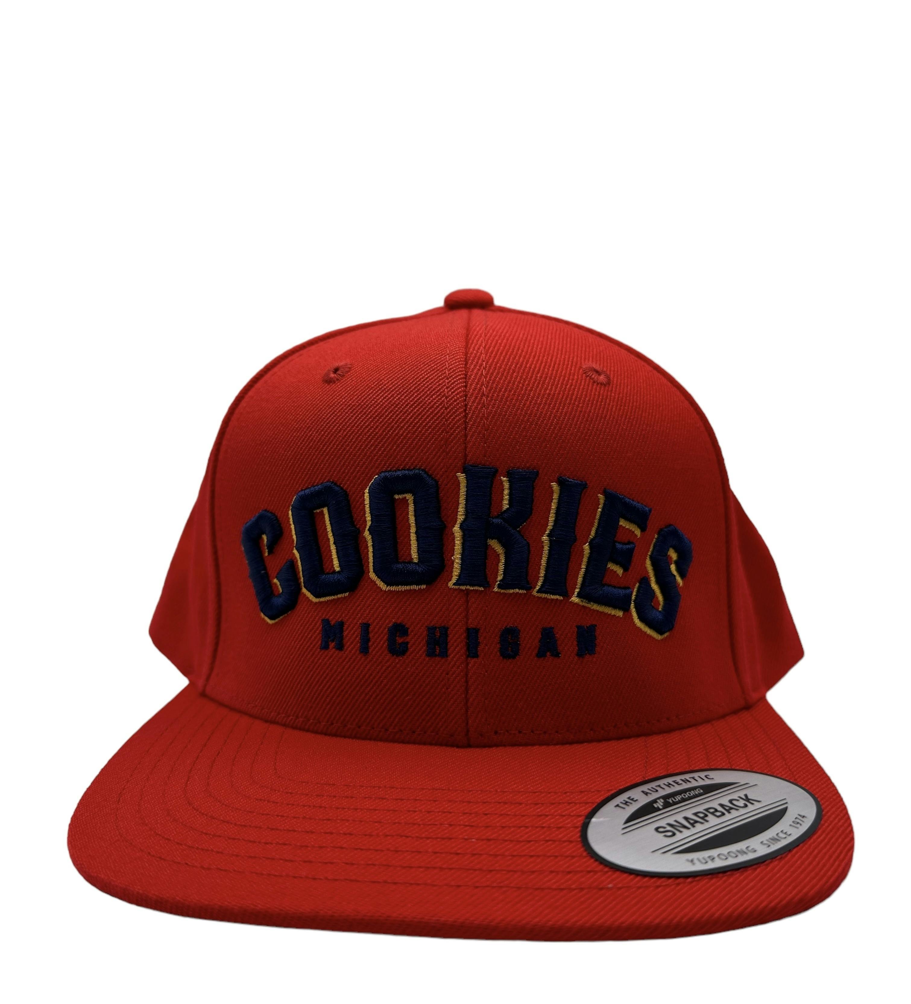 Cookies Monroe Michigan Snapback Hat- Red