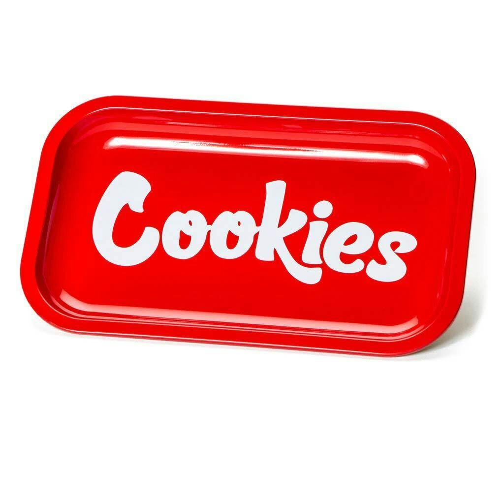 Cookies Medium Size Red Metal Rolling Tray