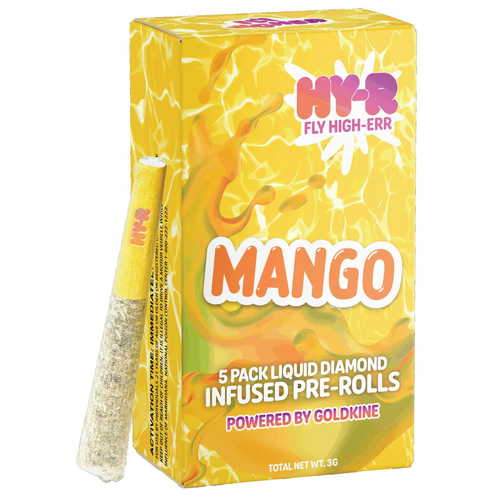 Hy-R Mango 5pk Infused Prerolls Rec