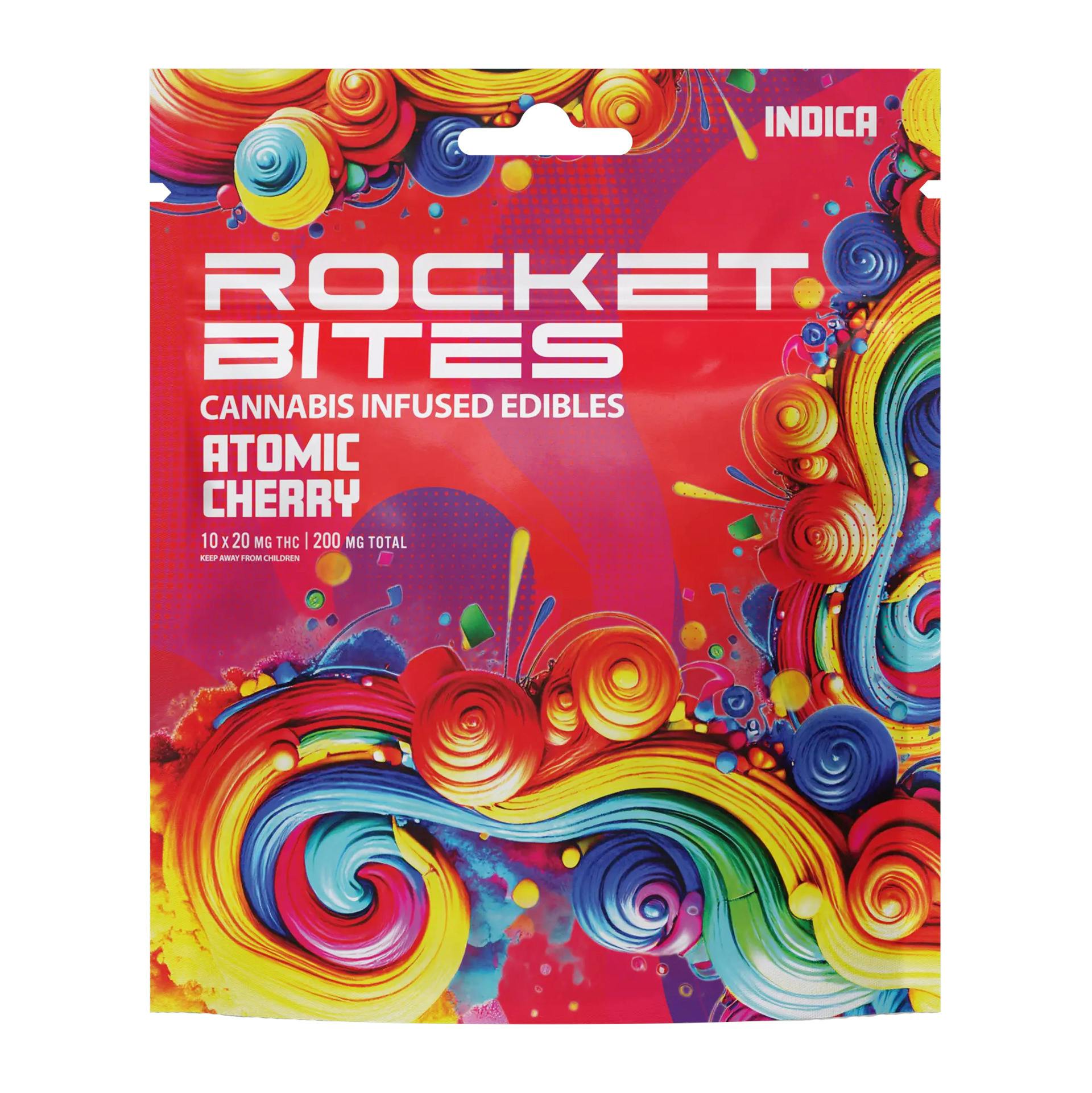 Rocket Bites Atomic Cherry Gummies 200mg Rec