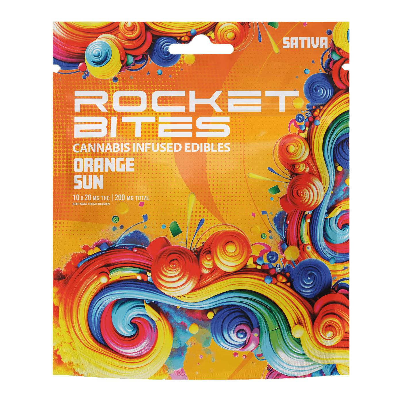 Rocket Bites Orange Sun Gummies 200mg Rec