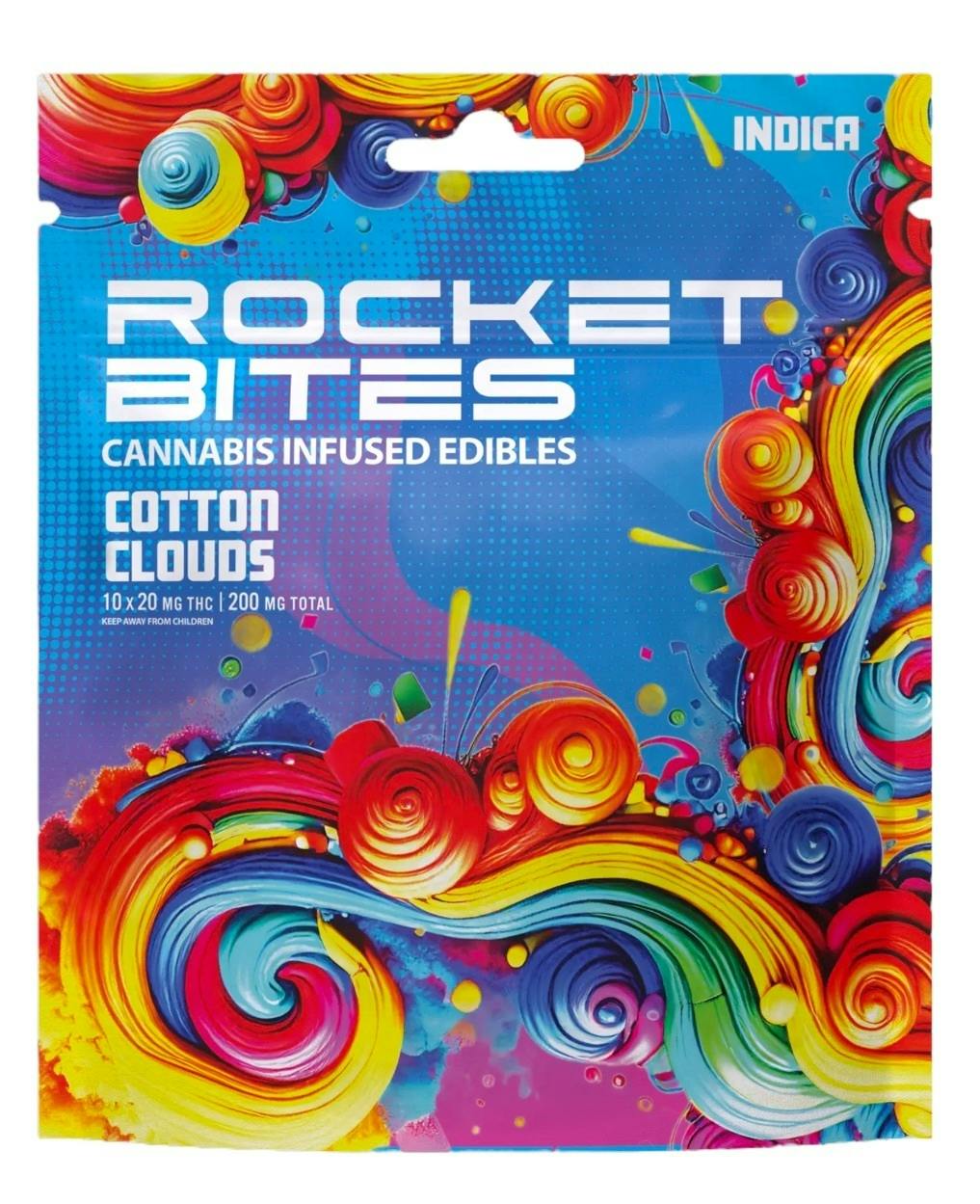 Rocket Bites Cotton Candy Clouds Gummies 200mg Rec