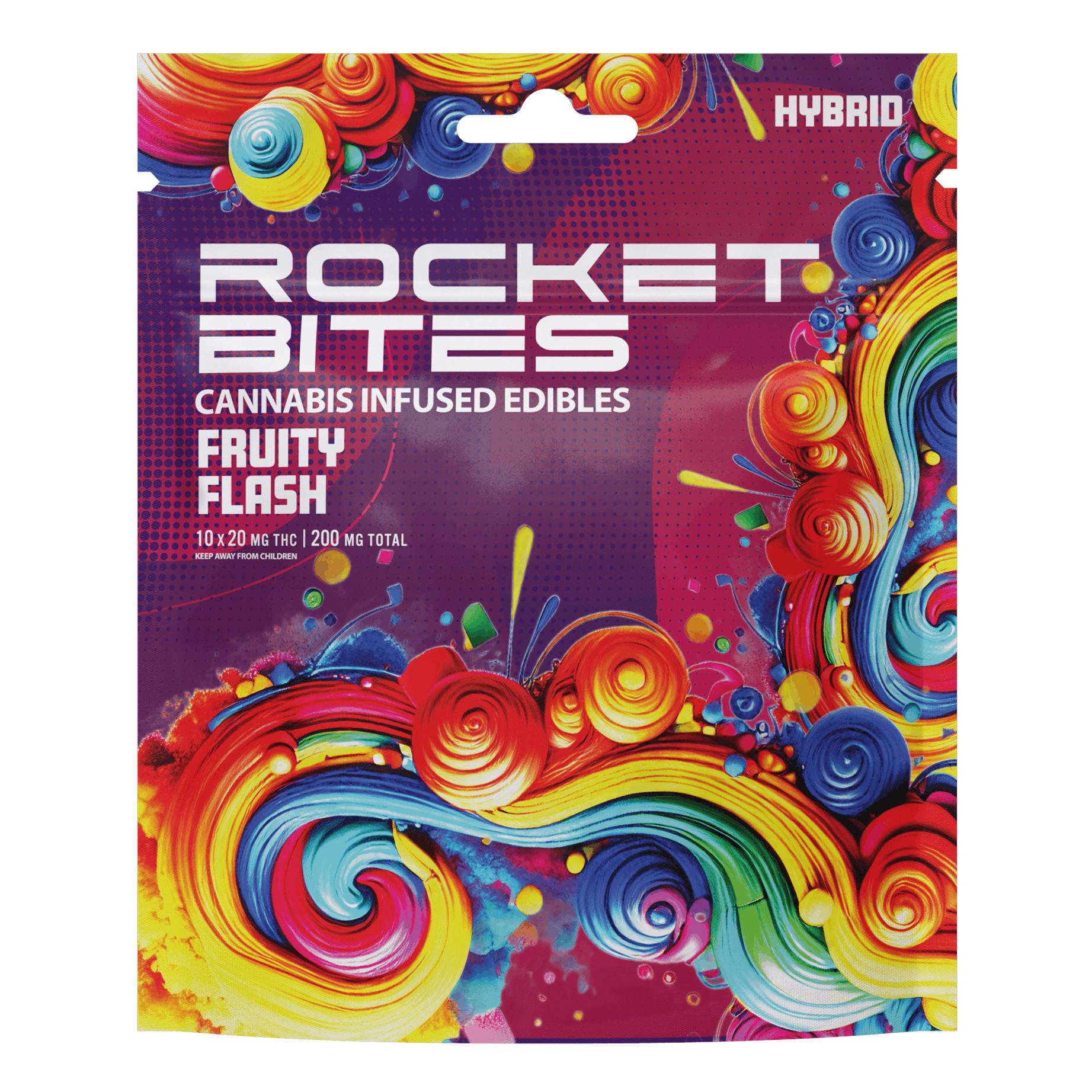 Rocket Bites Fruity Flash Gummies 200mg Rec