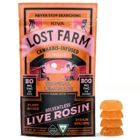 Lost Farm Tropical Lemonade Live Rosin Gummies 200mg Rec