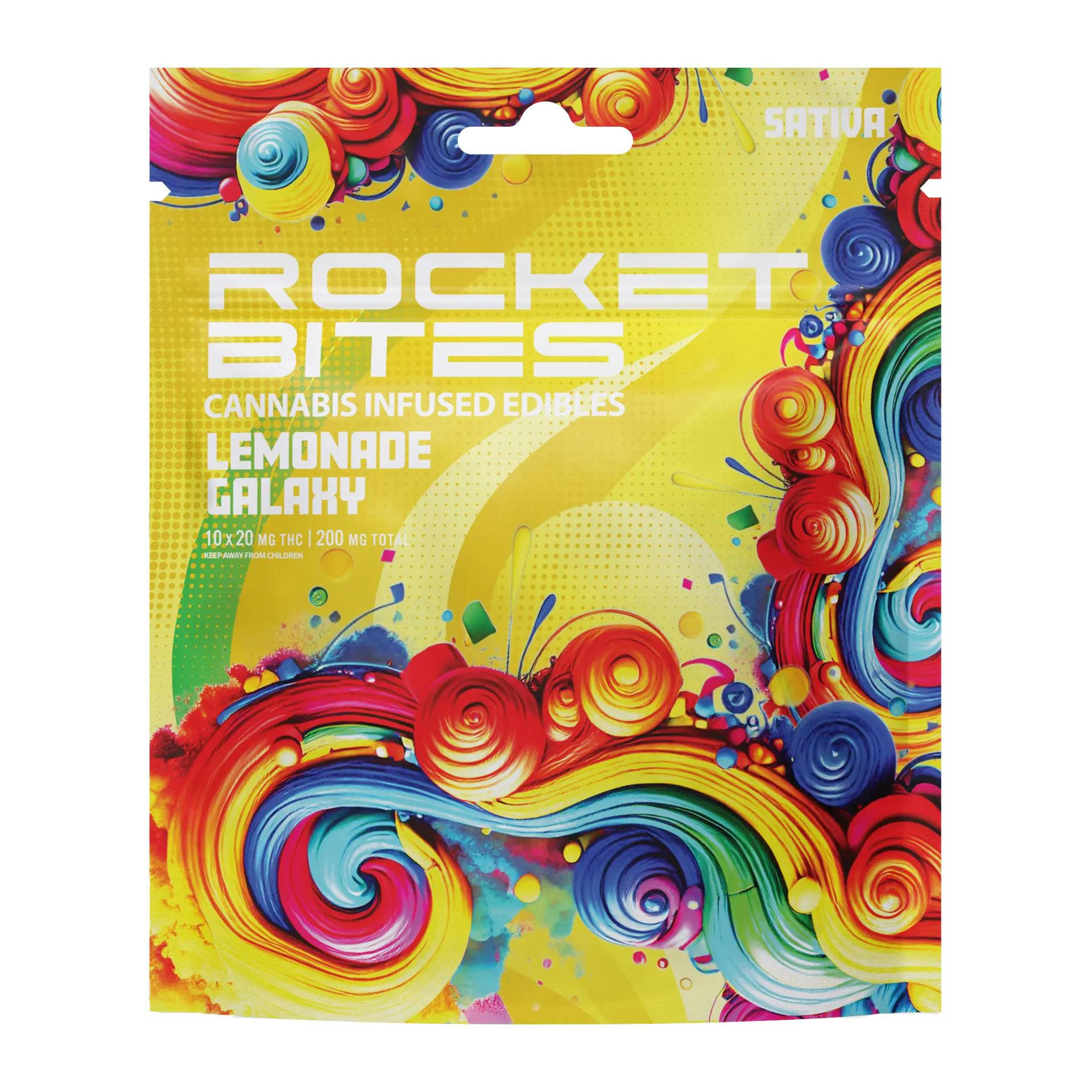 Rocket Bites Lemonade Galaxy Gummies 200mg Rec