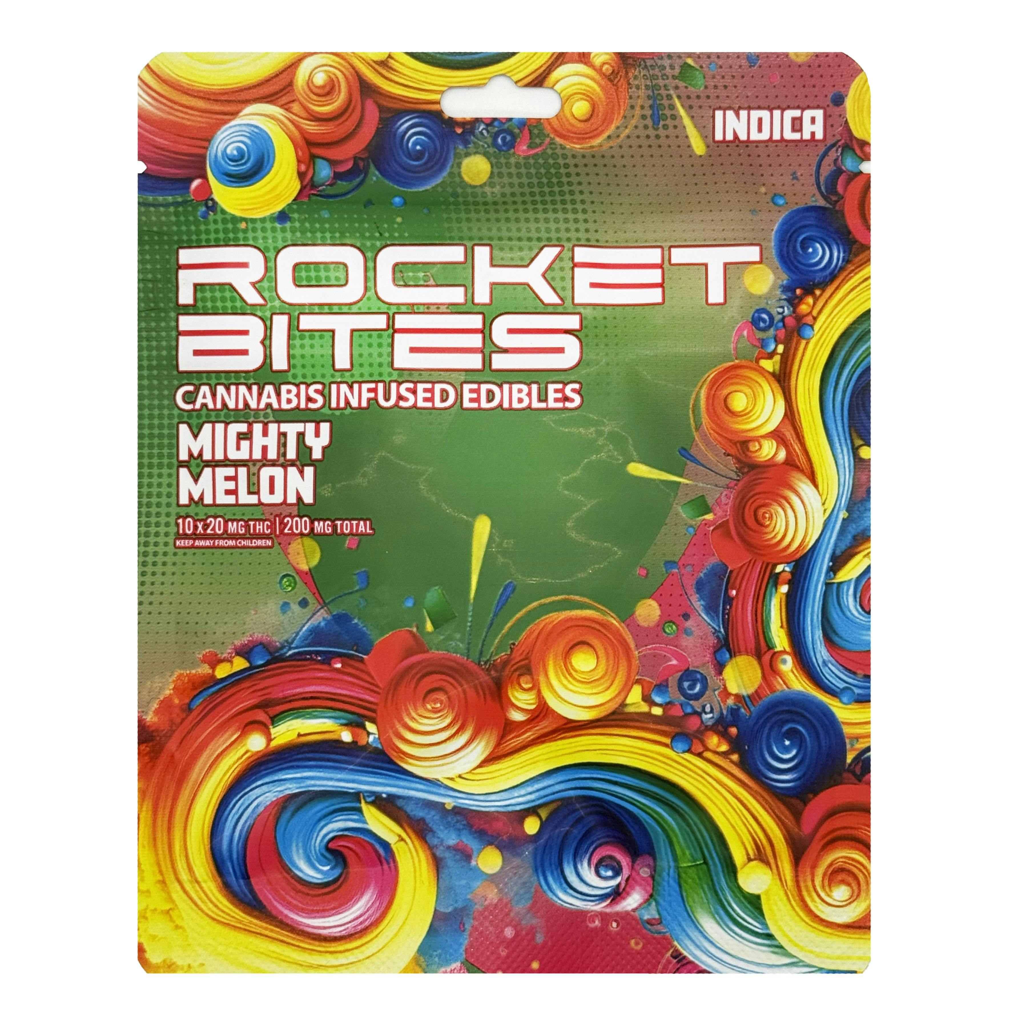 Rocket Bites Mighty Melon Gummies 200mg Rec