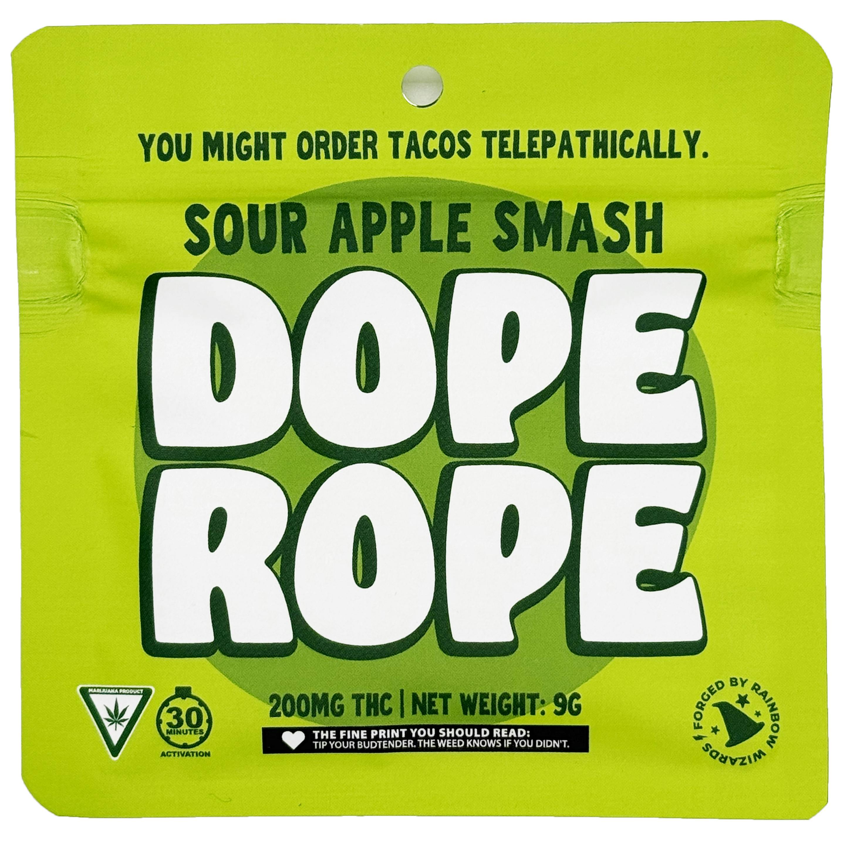 Dope Rope Sour Apple Smash Gummy Rope 200mg Rec