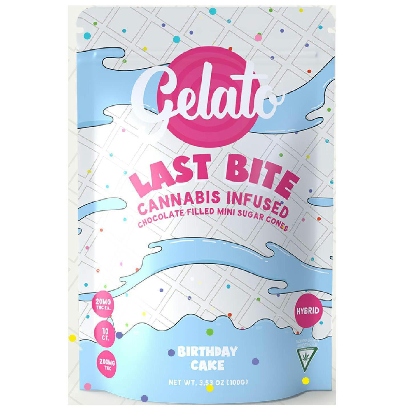 Gelato Last Bite Birthday Cake Cones 200mg Rec