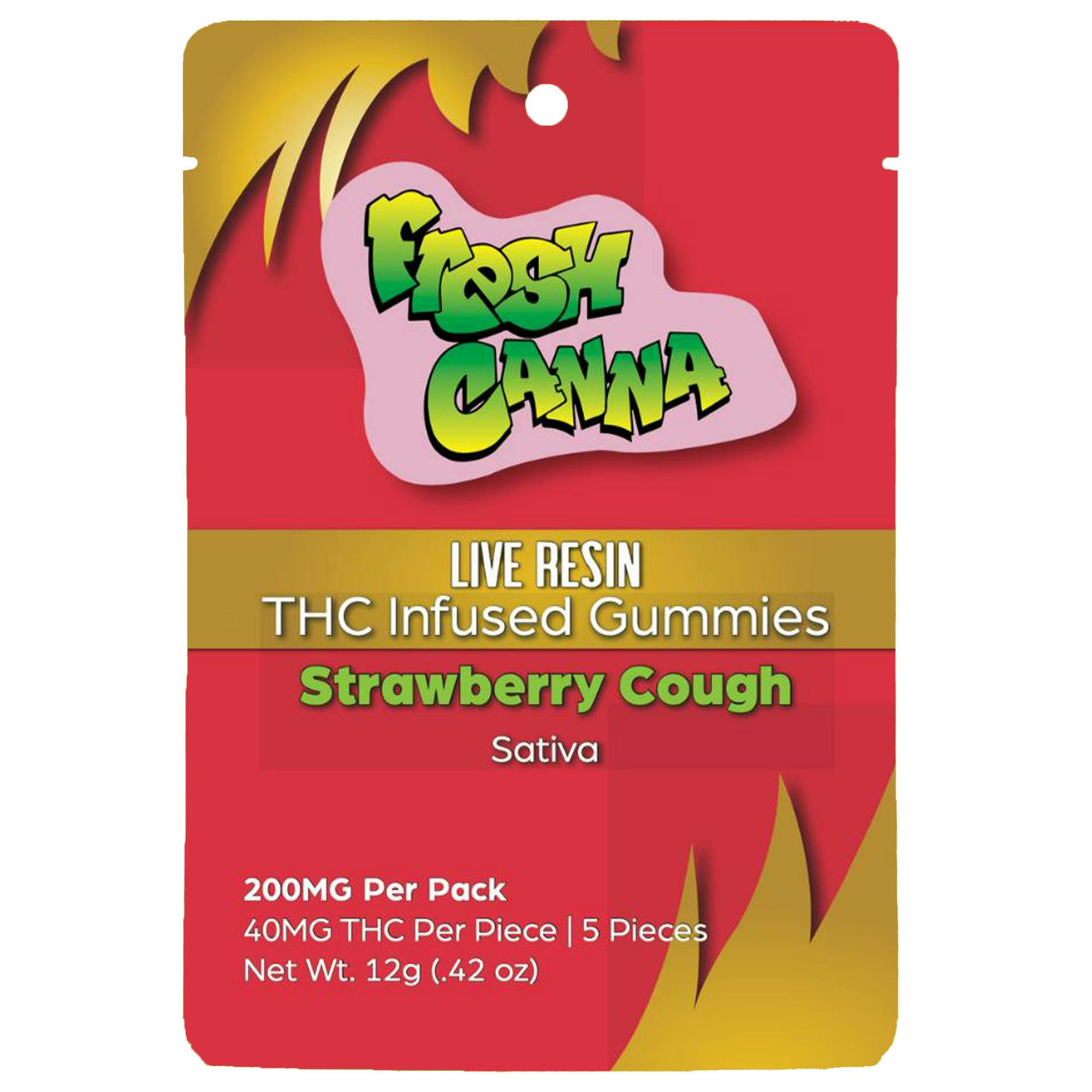 Fresh Canna Strawberry Cough Live Resin Gummies 200mg Rec