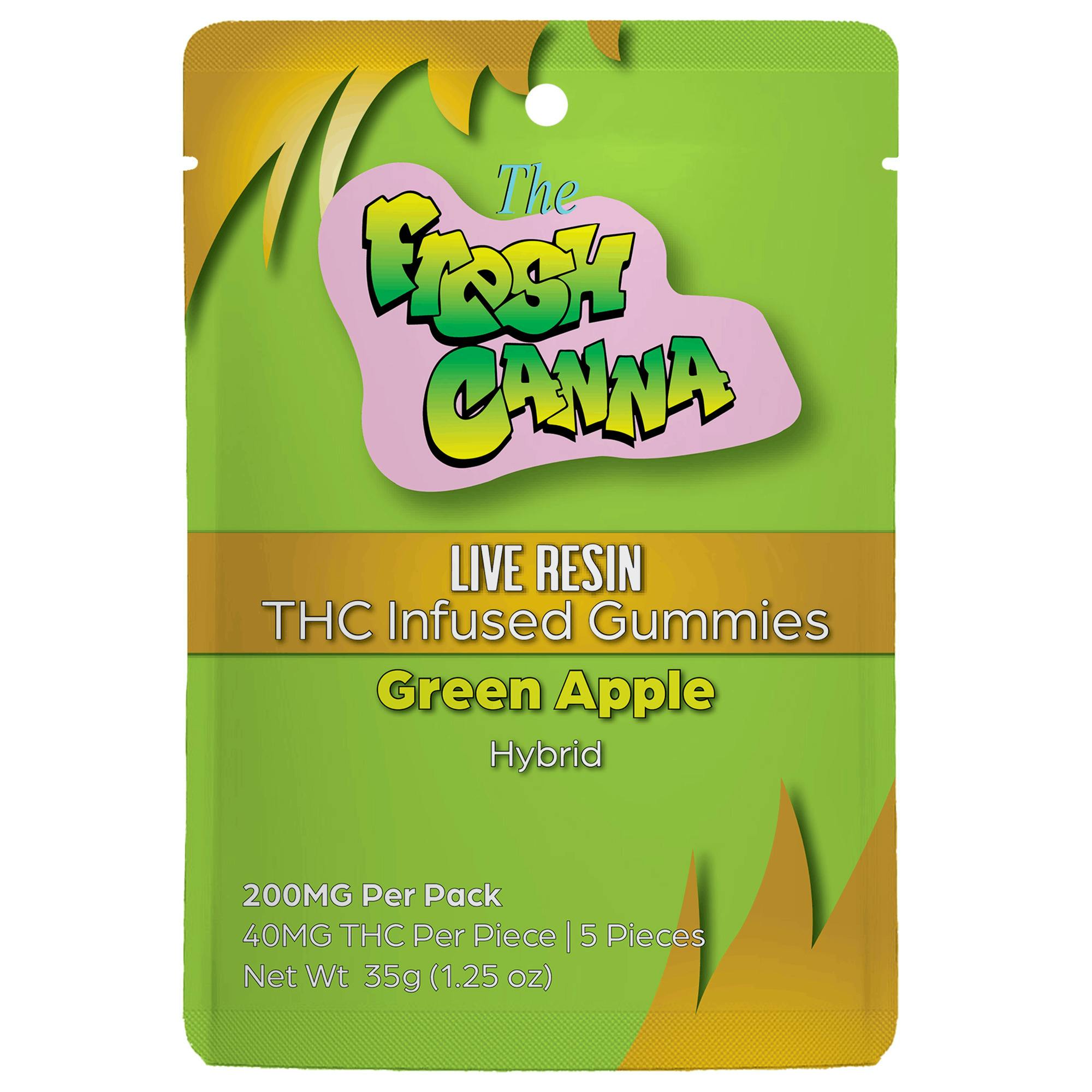 Fresh Canna Green Apple Live Resin Gummies 200mg Rec