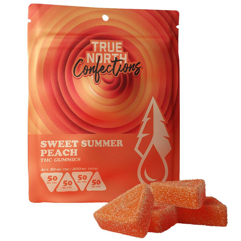 True North Sweet Summer Peach 200mg Gummies Rec