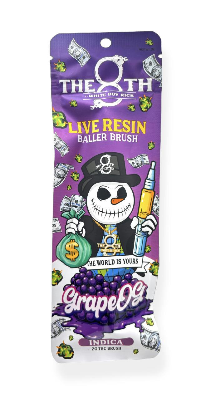 The 8th by White Boy Rick Grape OG Live Resin Baller Brush Rec