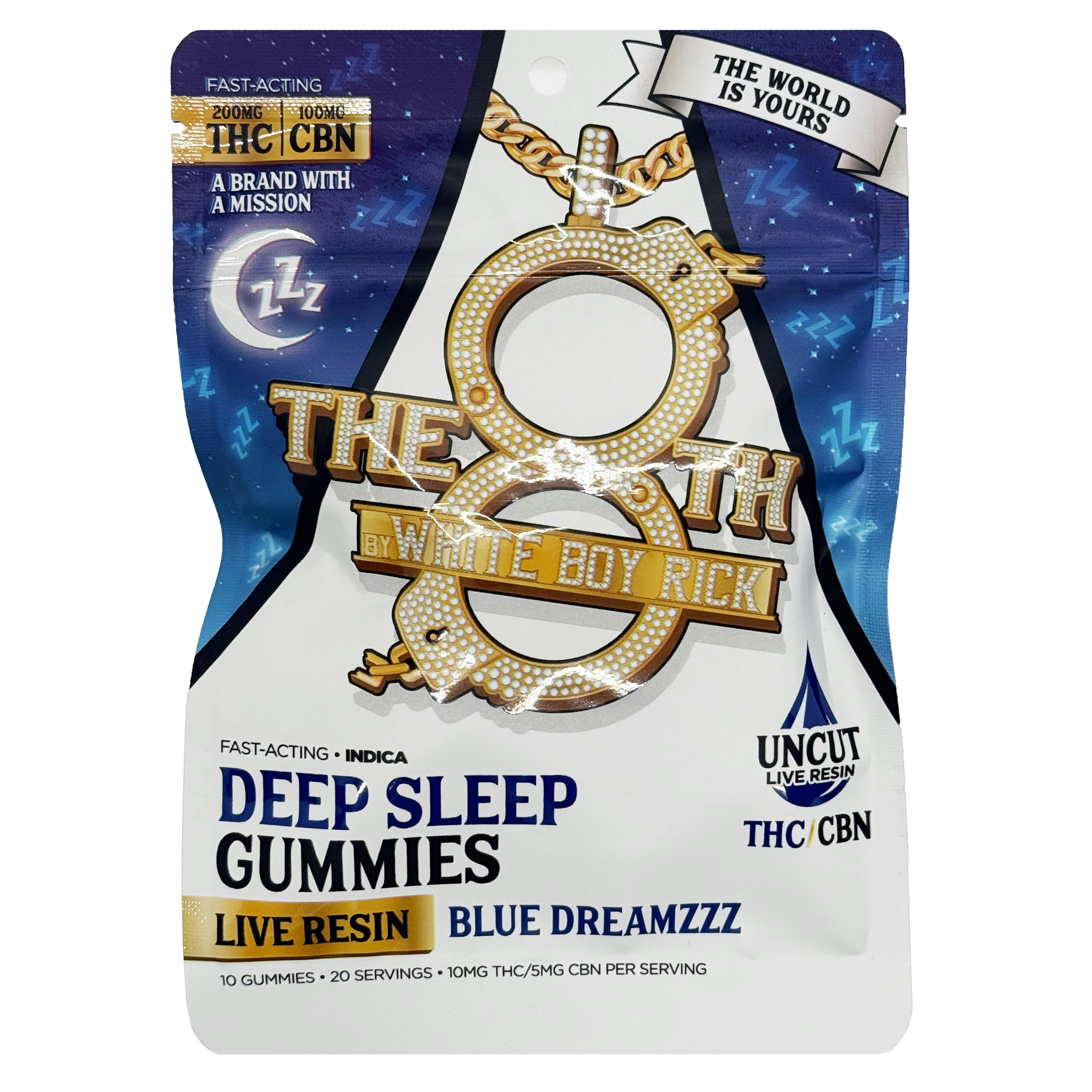 The 8th By White Boy Rick Blue Dreamzzz Fast-Acting Live Resin Deep Sleep Gummies 200mg Rec