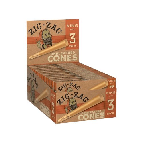 ZIG ZAG - UNBLEACHED KING SIZE CONES 3PK