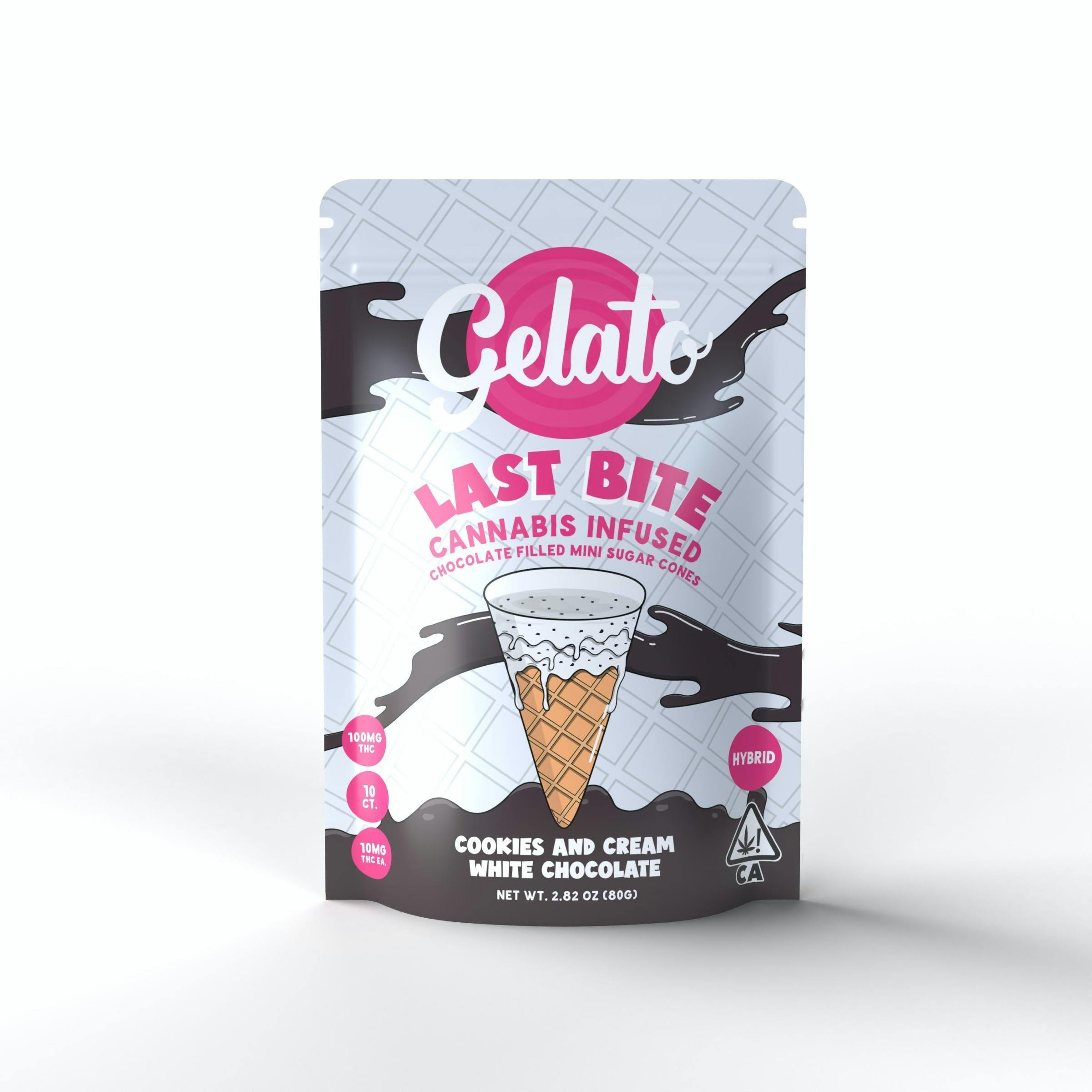 Gelato Last Bites | Cookies and Cream | 200mg | White Chocolate Sugar Cone/Edibles
