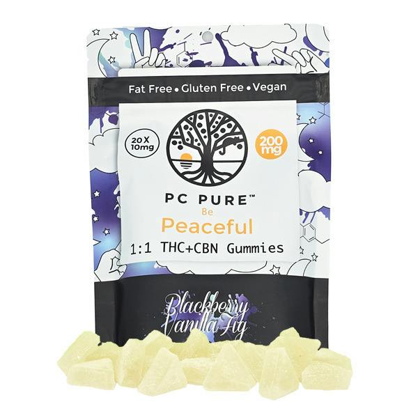 PC Pure | Blackberry Vanilla Fig | 200mg THC : 200mg CBN | Gummies