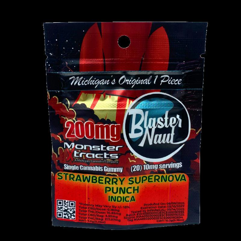 Monster Xtracts | Strawberry Supernova Punch | Blaster Naut | 200mg | Single Gummy
