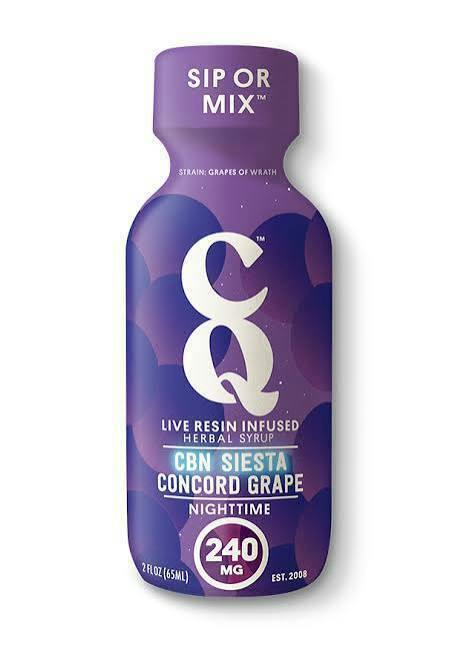 CQ | Sleepy Concord Grape Syrup | 2 oz | 200mg THC : 40mg CBN | Live Resin Syrup