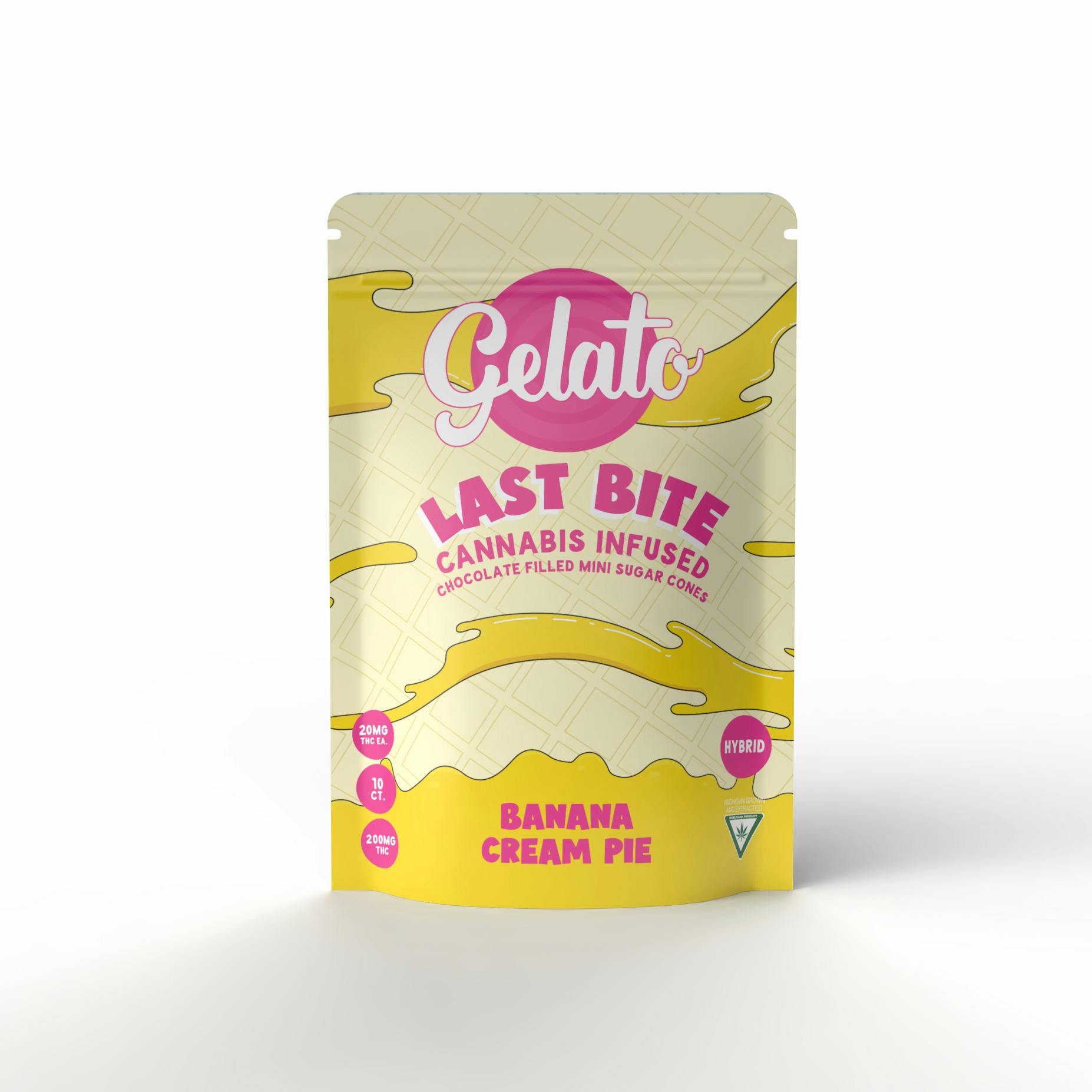 Gelato Last Bites | Banana Cream Pie | 200mg | Chocolate Sugar Cone/Edibles