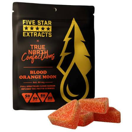Five Star Extracts x True North | Blood Orange Moon | (4 x 50mg) 200mg | Full Spectrum Vegan Gum...