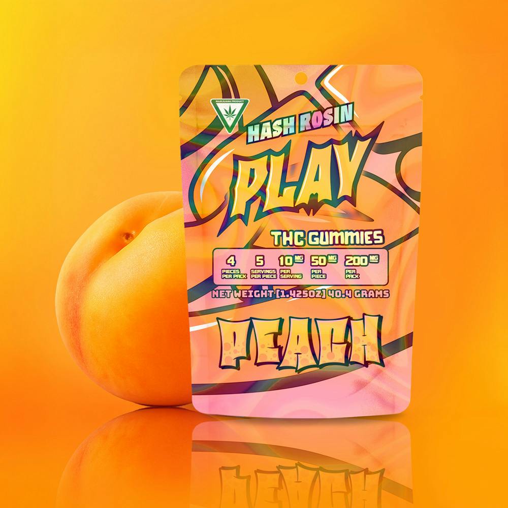 Play | Peach | 200mg | Live Rosin Gummies