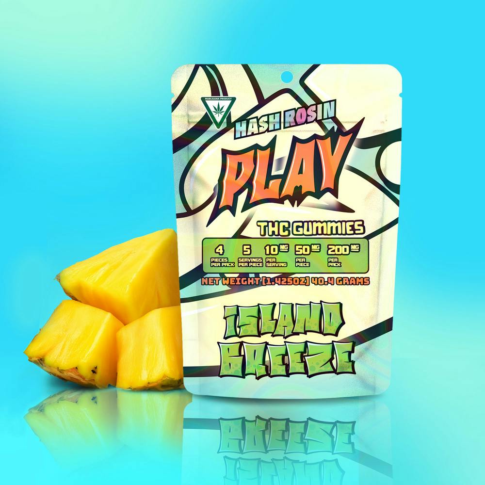 Play | Island Breeze | 200mg | Live Rosin Gummies