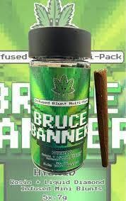 1-UP | Bruce Banner | 5 x 0.75g | Rosin + Liquid Diamond Infused Mini Blunt Pack