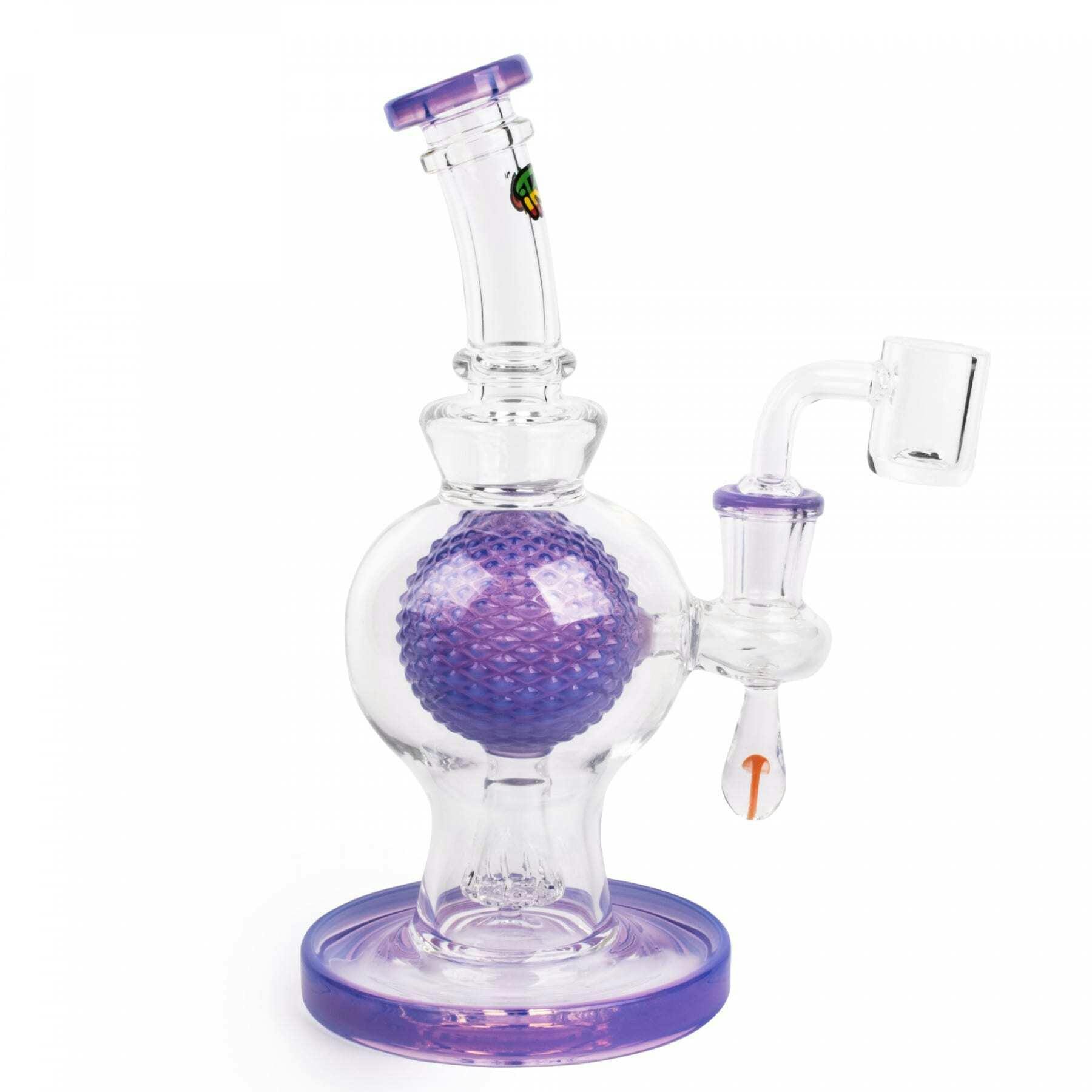 7" Aquatex Ball Rig W/ Mushroom Marble Purple