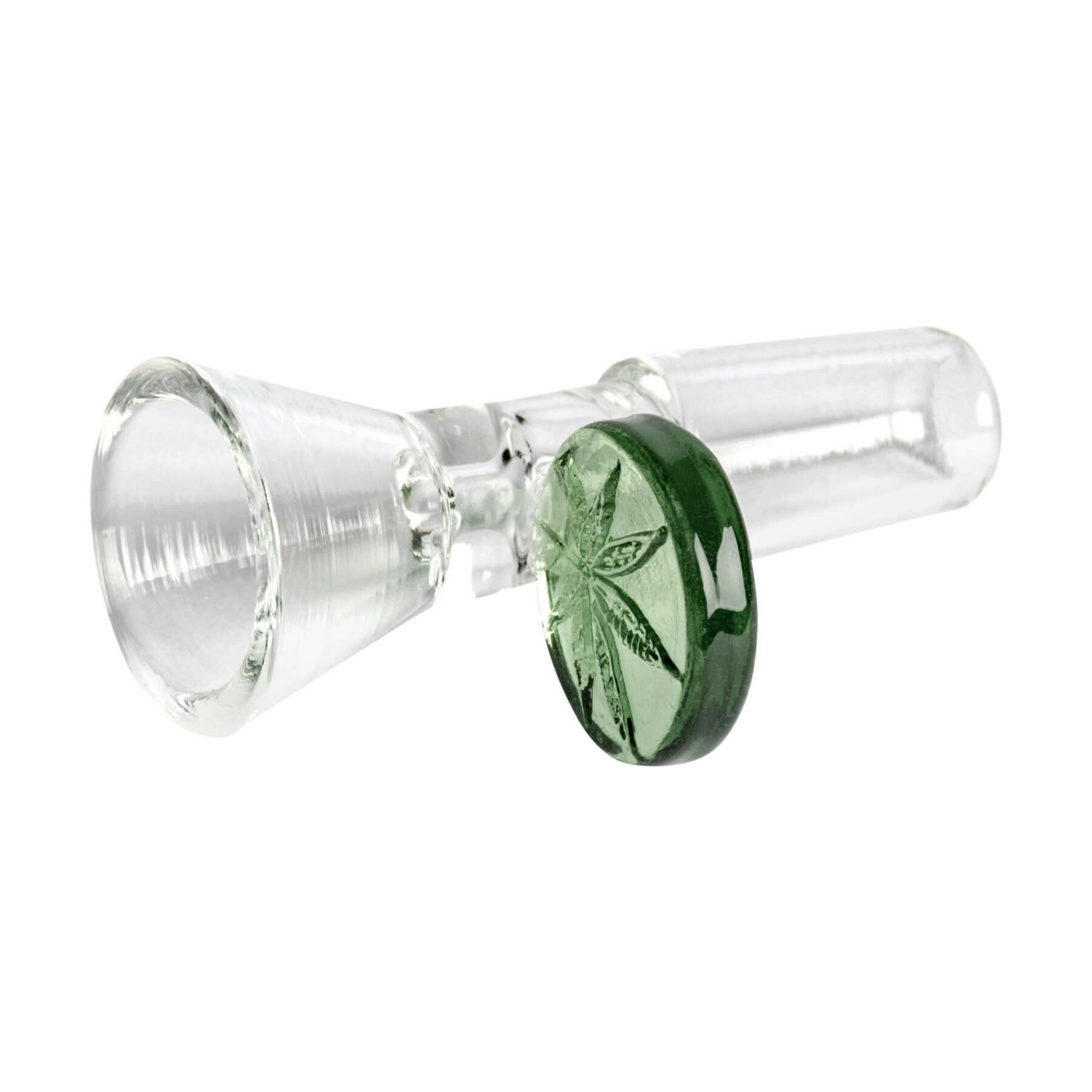 14mm Cone Pull-Out W/Leaf Stamped Handle - Green