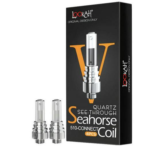 Lookah Seahorse Coil 5 | Quartz See through 4 pack | Glass House Distro