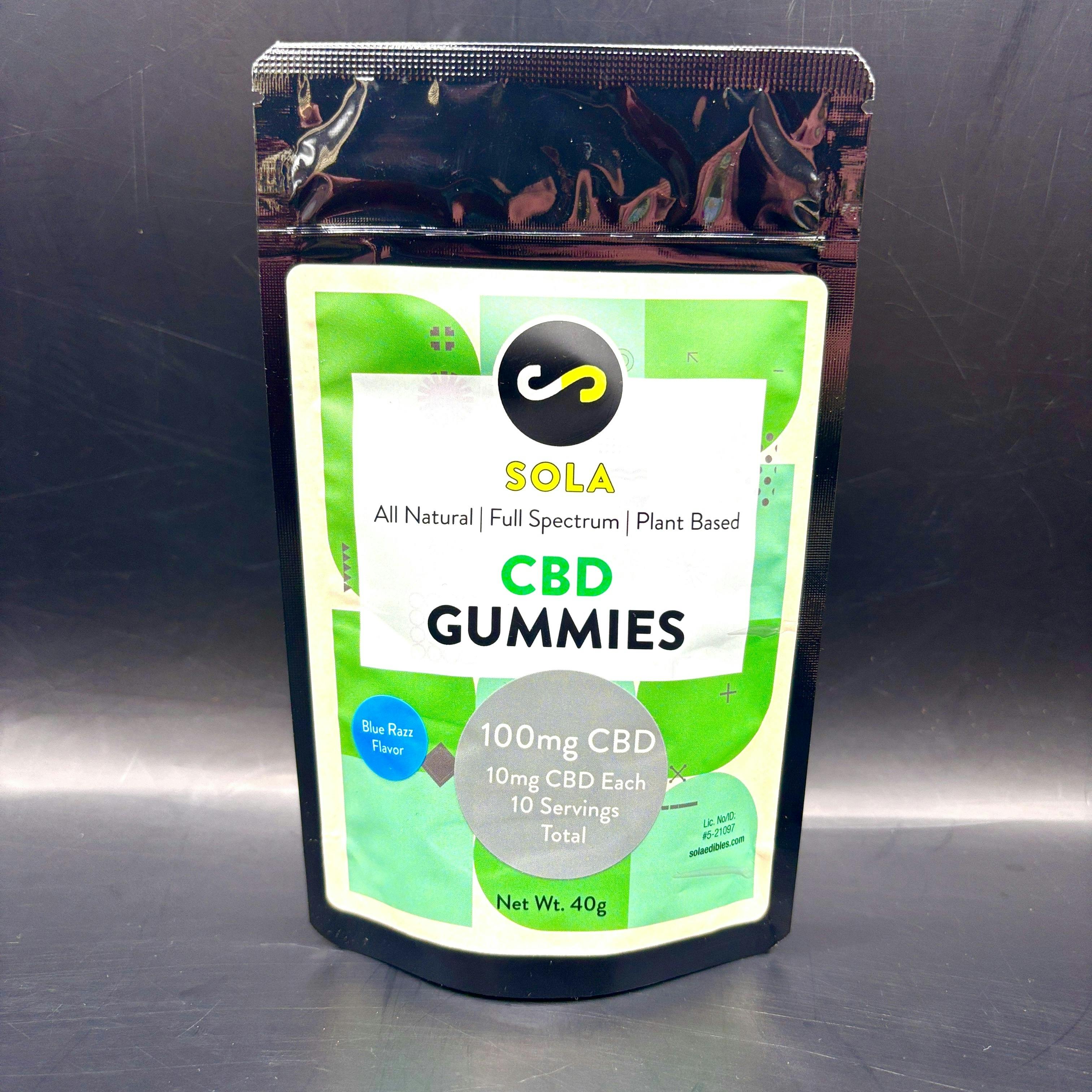 100mg Blue Razz CBD Gummies | SOLA