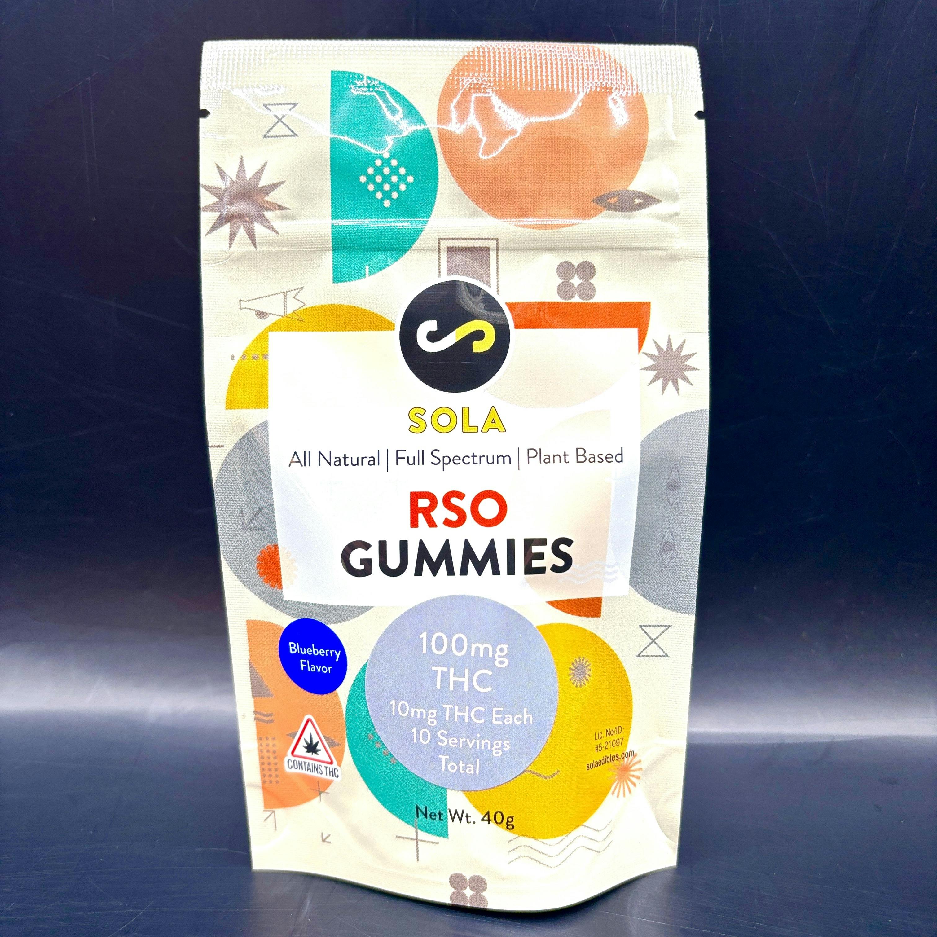 100mg Blueberry RSO Gummies | SOLA