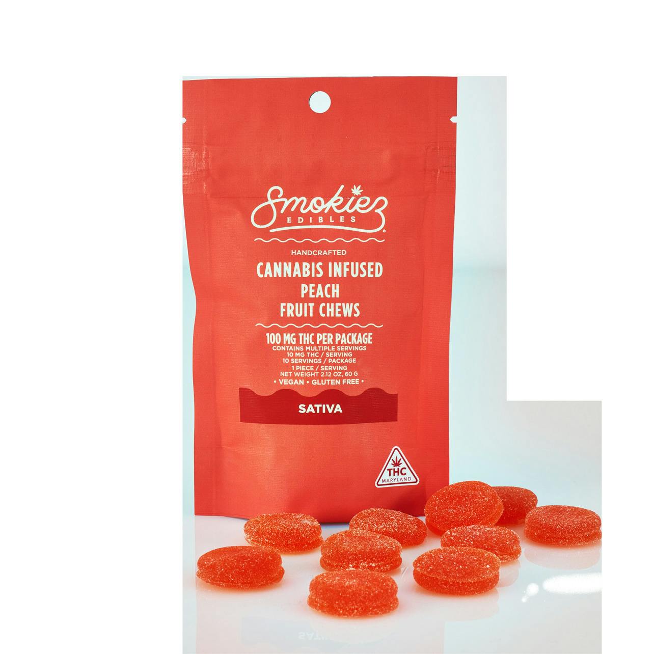 SMOKIEZ Peach Gummy 100mg (10pk)