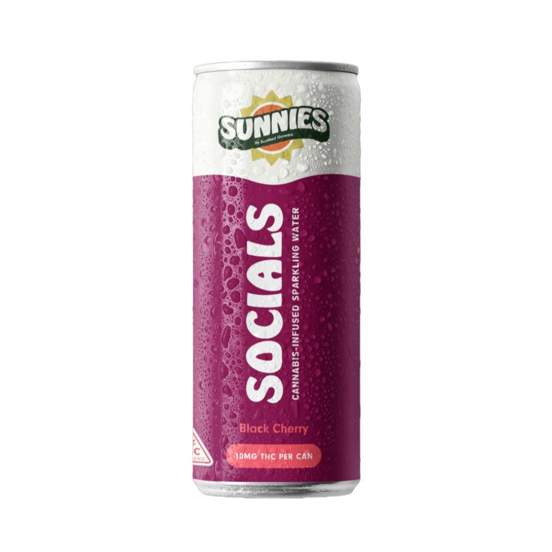 SUNNIES SOCIALS Black Cherry Sparkling Water 10mg (12oz) at Mary & Main: A Cannabis Dispensary