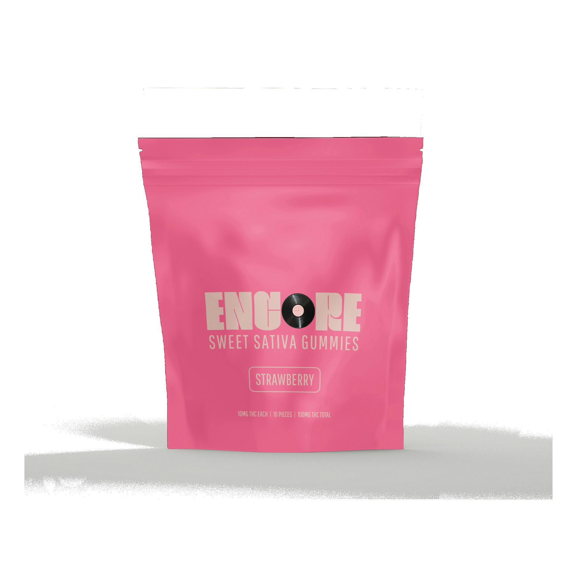 ENCORE Sour Strawberry Peach 2:1 CBD:THC Gummies 100mg (10pk)